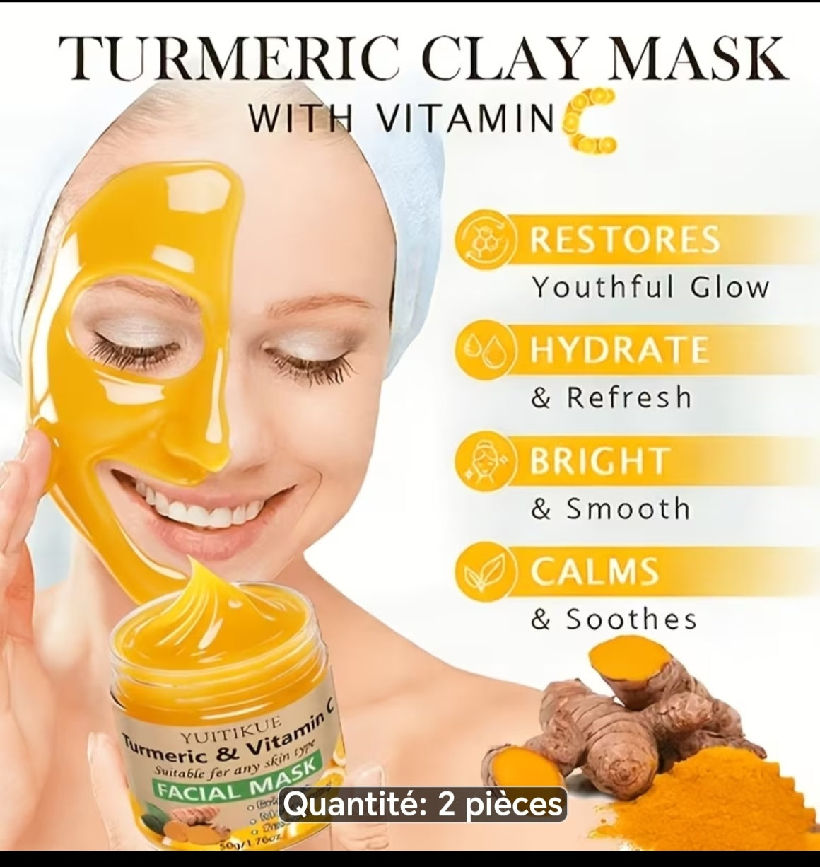 Masque de beauté au curcuma pour une peau douce