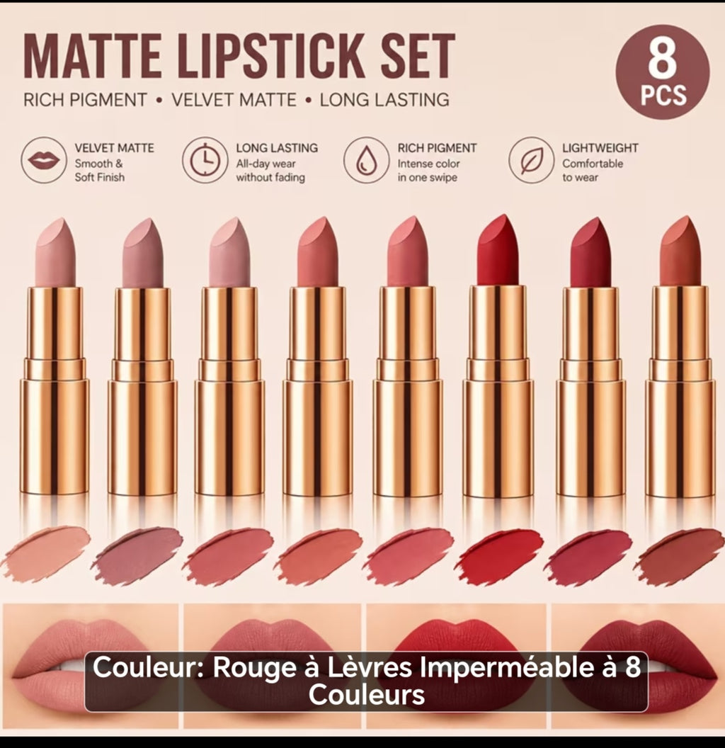 Rouge à lèvres mats plusieurs coloris