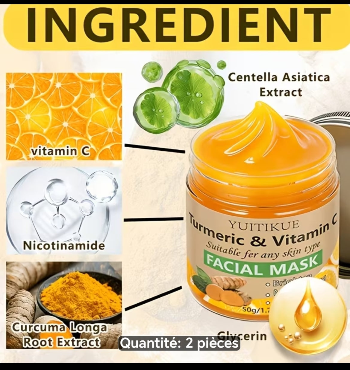 Masque de beauté au curcuma pour une peau douce
